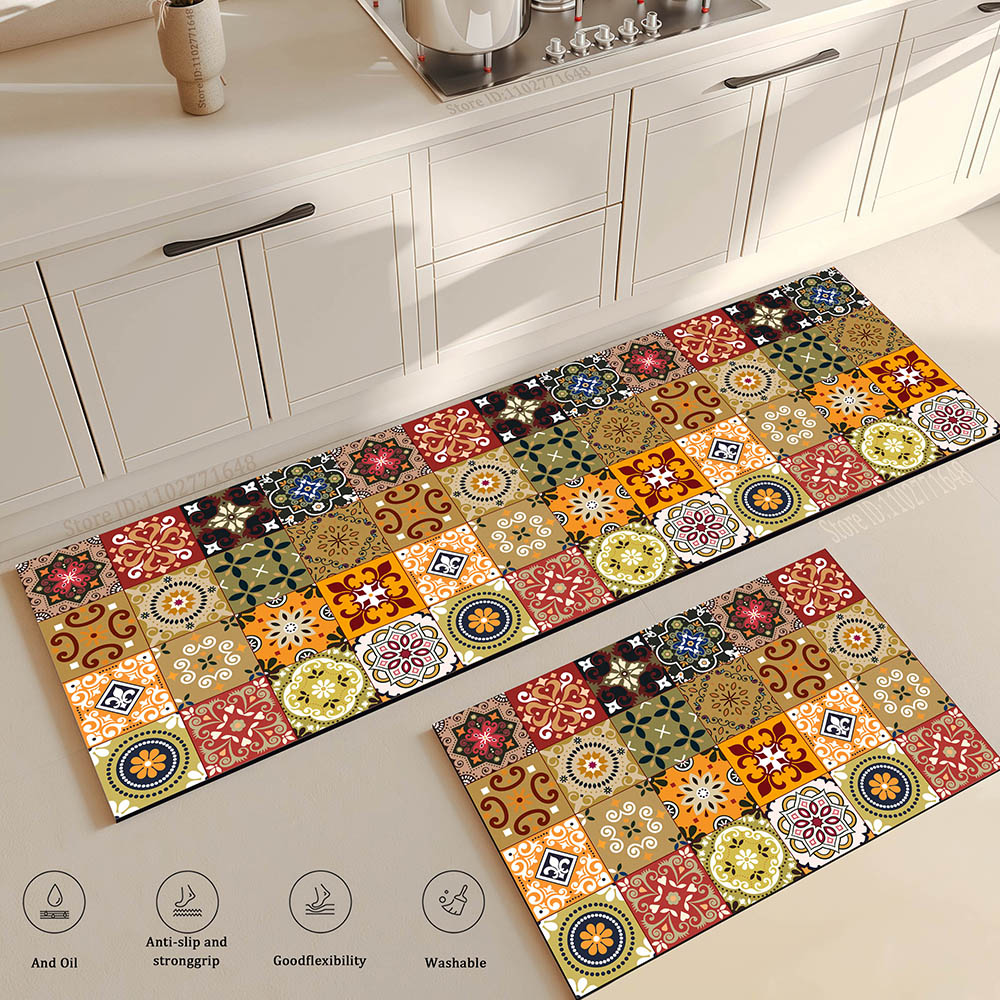 Flower Long Large Kitchen Mat  - Maranta Prayer Plant incelemesi ve fiyatı