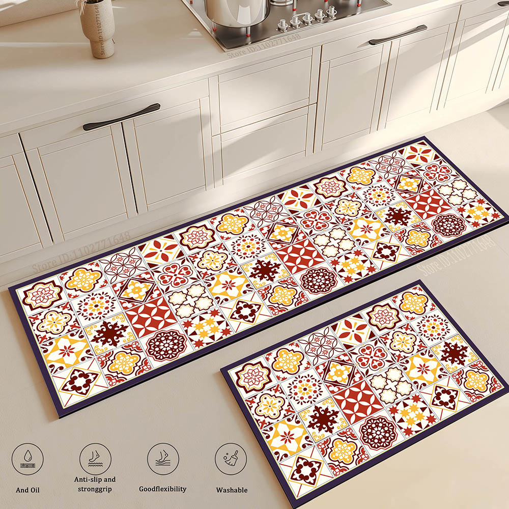 Flower Long Large Kitchen Mat  - Maranta Prayer Plant incelemesi ve fiyatı
