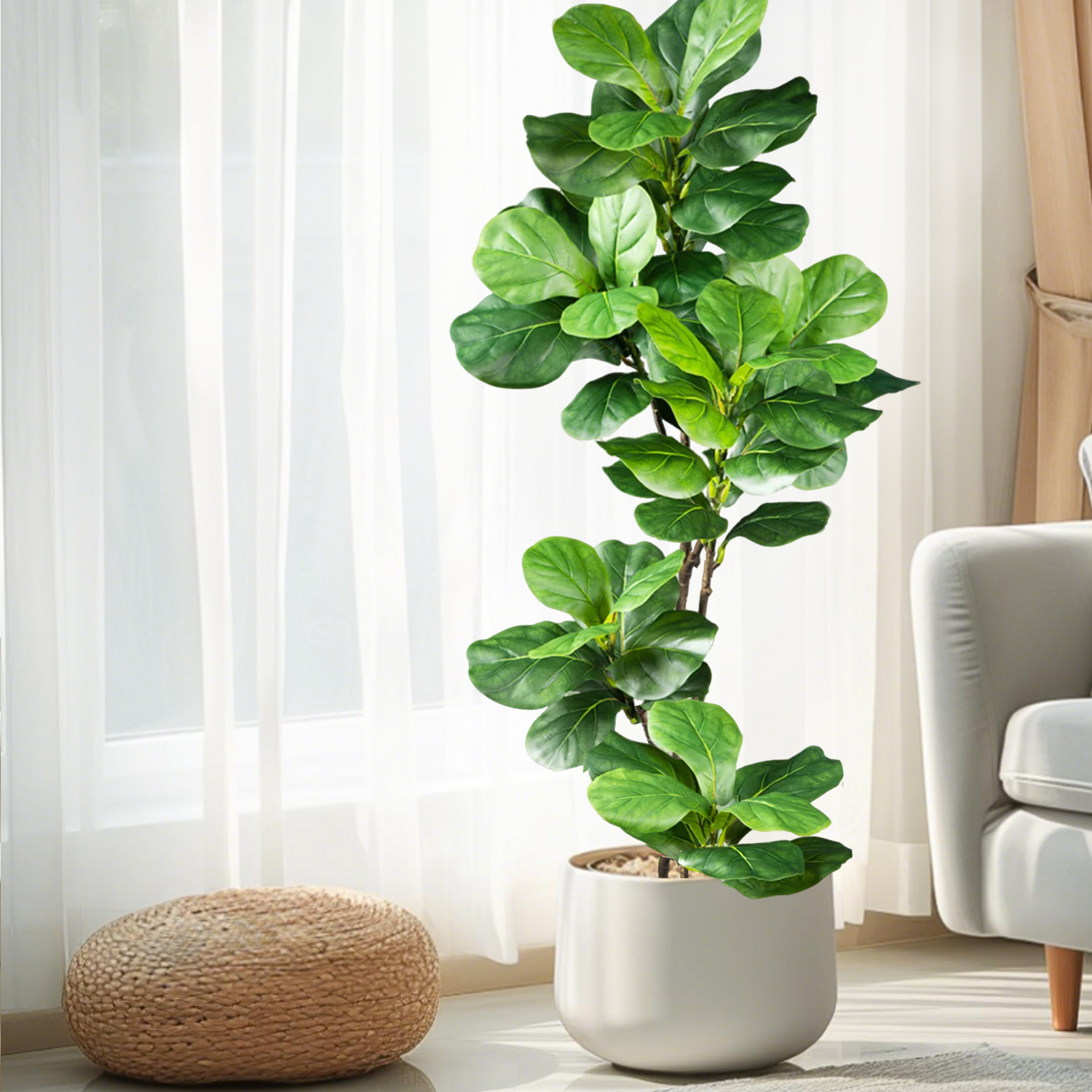 45-135cm  Artificial Fiddle Le - Ficus Lyrata Tree incelemesi ve fiyatı