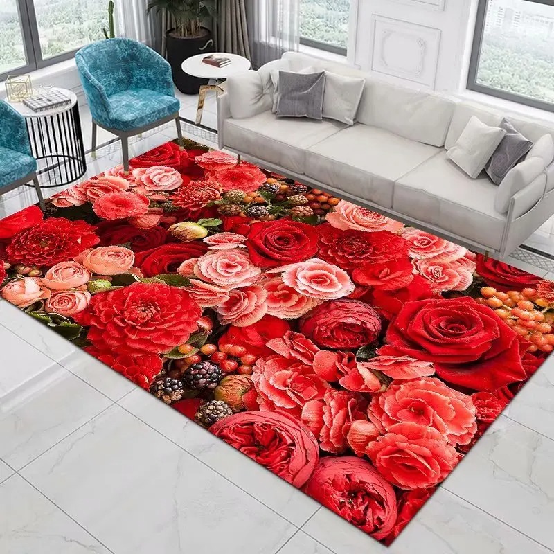 Red Rose Rugs for Living Room  - Maranta Prayer Plant incelemesi ve fiyatı