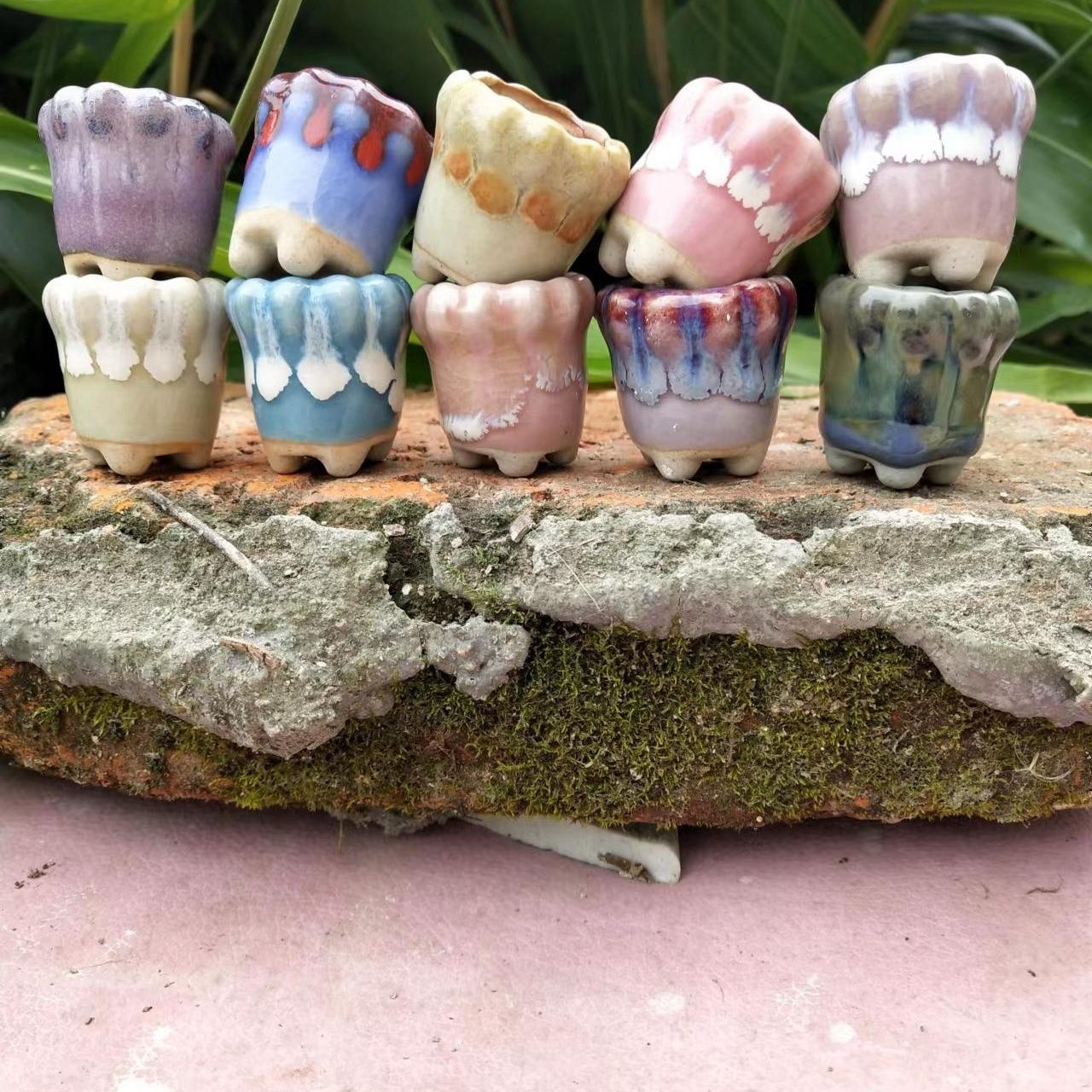 10Pcs Mini Ceramics Fowerpot M - Echeveria Succulent incelemesi ve fiyatı