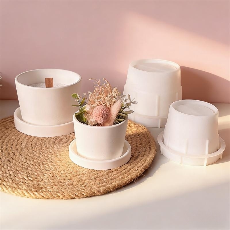 Round Plaster Vase Flowerpot C - Echeveria Succulent incelemesi ve fiyatı